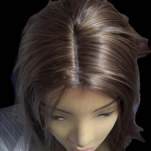 22” Brown Red Highlighted  Hair Topper Straight High Density Synthetic - Picture 3 of 6